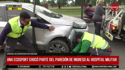 Conduc&iacute;a alcoholizada, perdi&oacute; el control y choc&oacute; contra el ingreso al Hospital Militar de Paran&aacute;